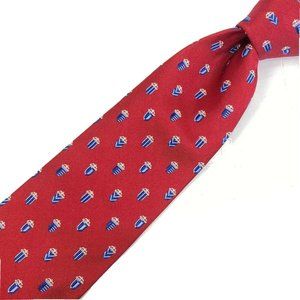 JOS. A. BANK Executive Tie Red Macclesfield Geomet